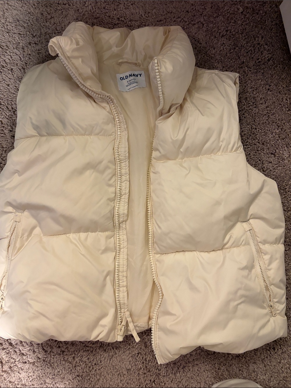 Old Navy Cream Puffy Vest